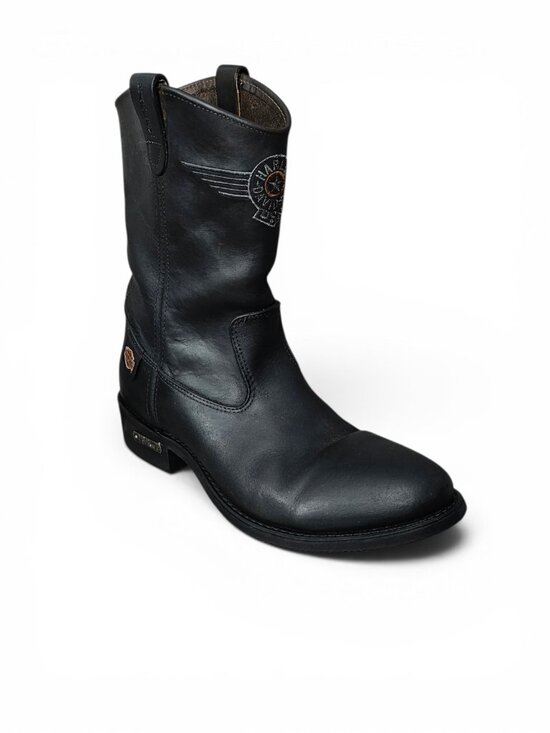 Harley Davidson Leather Western Crossover Oil Resistant Riding Moto Boots 12 BLK main image 4
